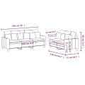 Ensemble de canapés 2 pcs avec coussins Rouge bordeaux Tissu