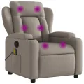 Fauteuil de massage inclinable Taupe Tissu