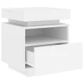Armoire de chevet avec lumières LED blanc 40x39x48,5 cm