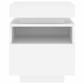Armoire de chevet avec lumières LED blanc 40x39x48,5 cm