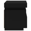 Armoire de chevet avec lumières LED noir 40x39x48,5 cm