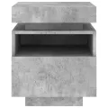 Armoire de chevet avec lumières LED gris béton 40x39x48,5 cm