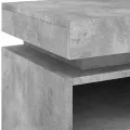 Armoire de chevet avec lumières LED gris béton 40x39x48,5 cm