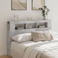 Tête de lit à LED gris béton 160x18,5x103,5cm bois d'ingénierie
