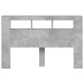 Tête de lit à LED gris béton 160x18,5x103,5cm bois d'ingénierie