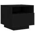 Table de chevet avec lumières LED noir 40x39x37 cm