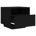 Table de chevet avec lumières LED noir 40x39x37 cm