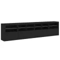 Buffet avec lumières LED noir 283x37x67 cm