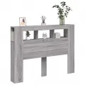 Tête de lit à LED sonoma gris 140x18,5x103,5 cm bois ingénierie