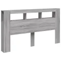 Tête de lit à LED sonoma gris 180x18,5x103,5 cm bois ingénierie