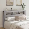 Tête de lit à LED sonoma gris 180x18,5x103,5 cm bois ingénierie