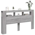 Tête de lit à LED sonoma gris 180x18,5x103,5 cm bois ingénierie