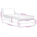 Lit avec matelas blanc et noir 90x200 cm similicuir