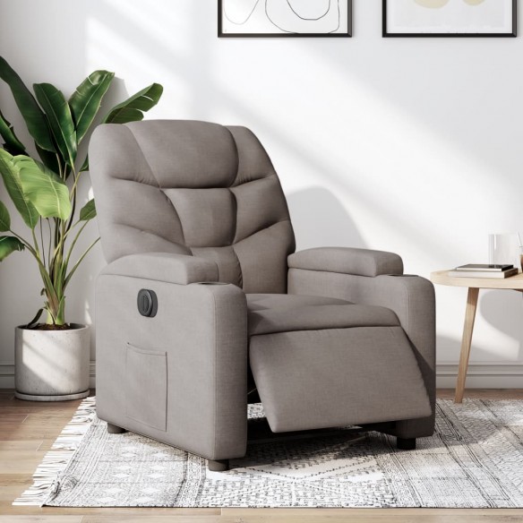 Fauteuil inclinable électrique Taupe Tissu