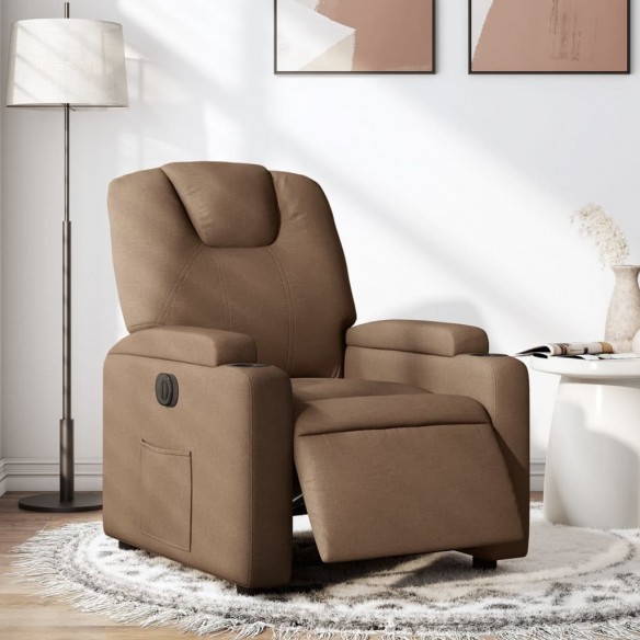 Fauteuil inclinable électrique Marron Tissu