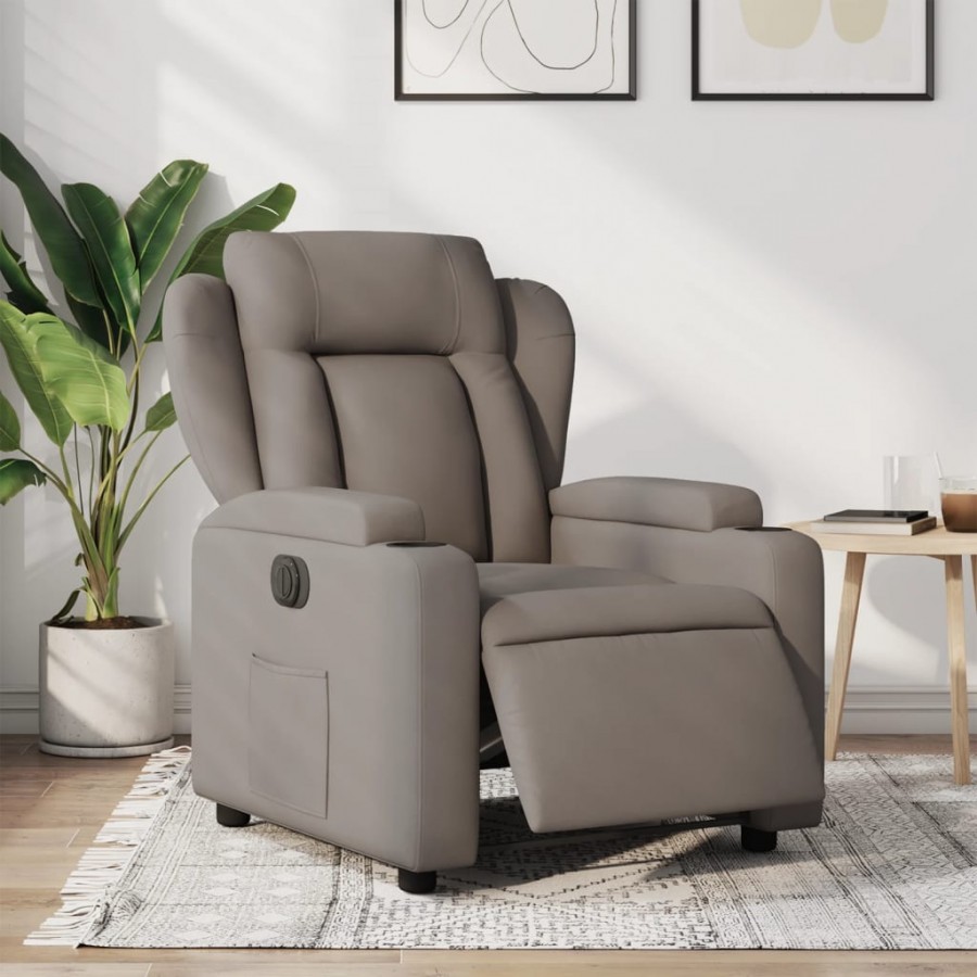 Fauteuil inclinable électrique Taupe Tissu