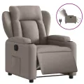 Fauteuil inclinable électrique Taupe Tissu
