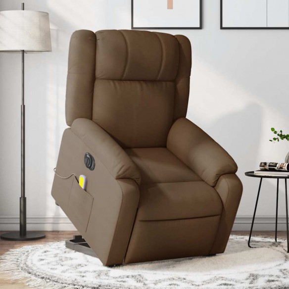 Fauteuil inclinable de massage électrique Marron Tissu