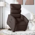 Fauteuil inclinable électrique marron foncé tissu
