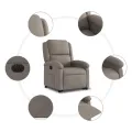 Fauteuil inclinable électrique taupe tissu