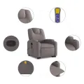 Fauteuil inclinable de massage Taupe Tissu