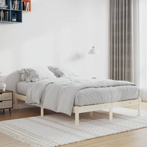 Cadre de lit sans matelas 137x190 cm bois massif de pin