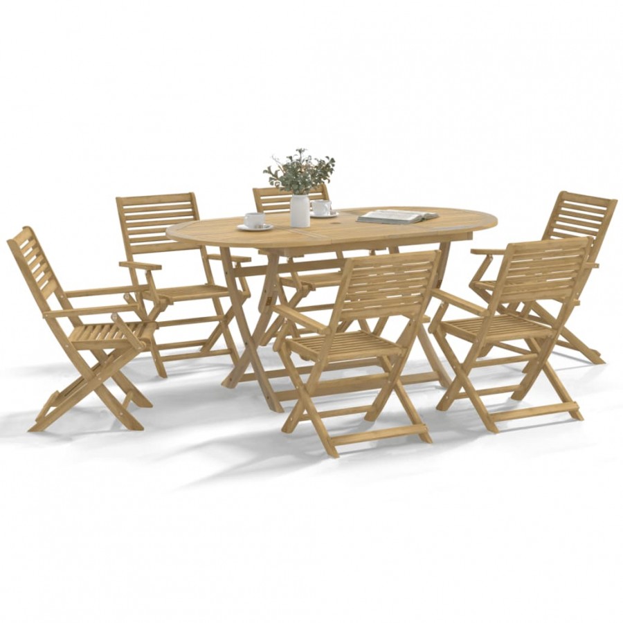 Chaises pliables de jardin lot de 8 bois massif d'acacia