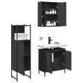 Ensemble d'armoires salle de bain 3 pcs noir bois d'ingénierie