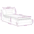 Lit avec matelas blanc 90x190 cm similicuir