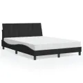 Lit avec matelas noir 140x190 cm velours