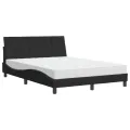 Lit avec matelas noir 140x190 cm velours