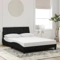 Lit avec matelas noir 140x190 cm velours