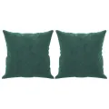 Canapé 2 places avec oreillers vert foncé 140 cm velours