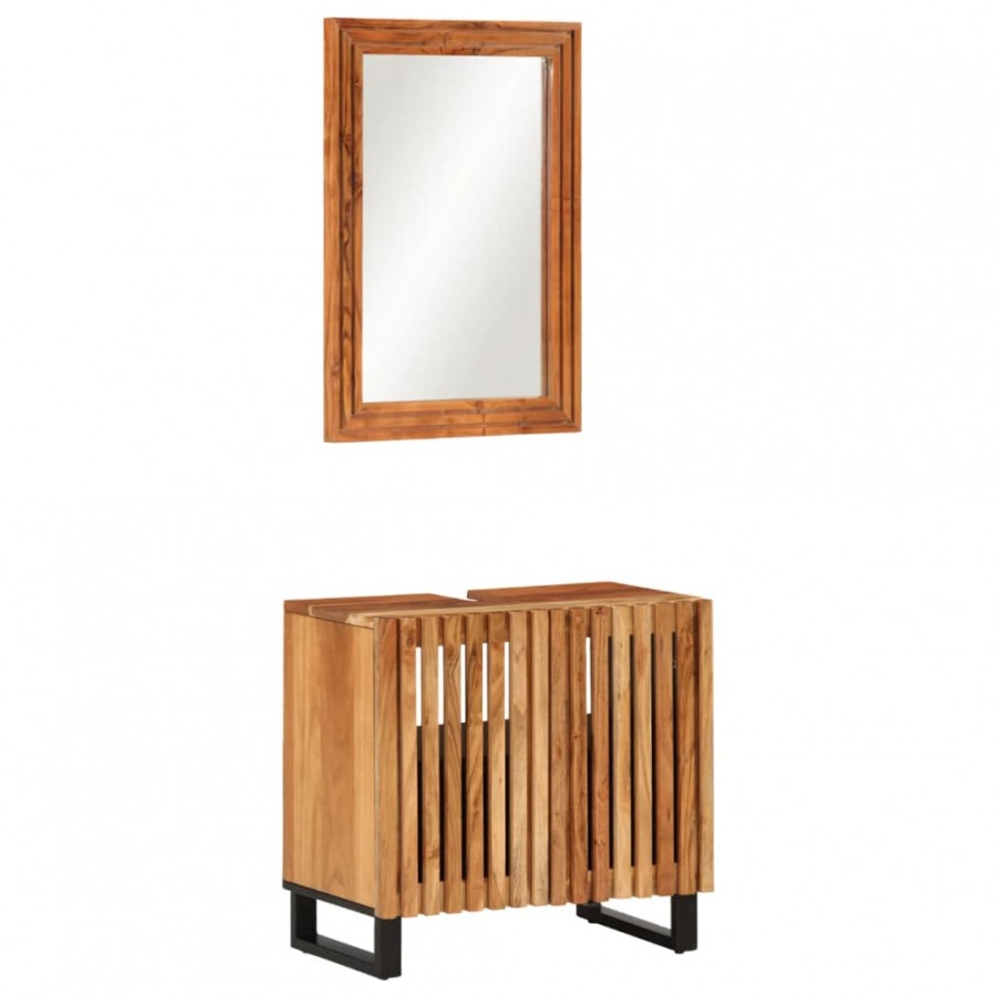 Ensemble de meubles de salle de bain 2 pcs bois massif d'acacia