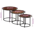 Tables gigognes 3 pcs bois massif de récupération