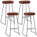 Ensemble de bar 5 pcs bois de manguier brut massif et métal