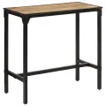 Ensemble de bar 5 pcs bois de manguier brut massif et métal