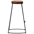 Ensemble de bar 5 pcs bois de manguier brut massif et métal