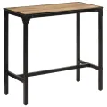 Ensemble de bar 5 pcs bois de manguier brut massif et métal