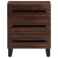 Table de chevet marron 50x34x62 cm bois manguier solide