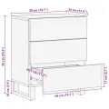 Table de chevet marron 50x34x62 cm bois manguier solide