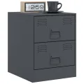 Tables de chevet 2 pcs anthracite 34,5x39x44 cm acier