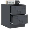 Tables de chevet 2 pcs anthracite 34,5x39x44 cm acier