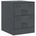Tables de chevet 2 pcs anthracite 34,5x39x44 cm acier