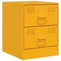 Tables de chevet 2 pcs jaune 34,5x39x44 cm acier