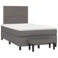 cadre de lit avec matelas gris 120x190 cm similicuir