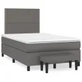 cadre de lit avec matelas gris 120x190 cm similicuir