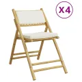 Chaises de bistro pliantes lot de 4 et coussins blanc crème
