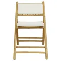 Chaises de bistro pliantes lot de 4 et coussins blanc crème