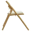 Chaises de bistro pliantes lot de 4 et coussins blanc crème